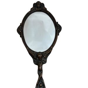 Vintage Ornate Brass Hand Mirror